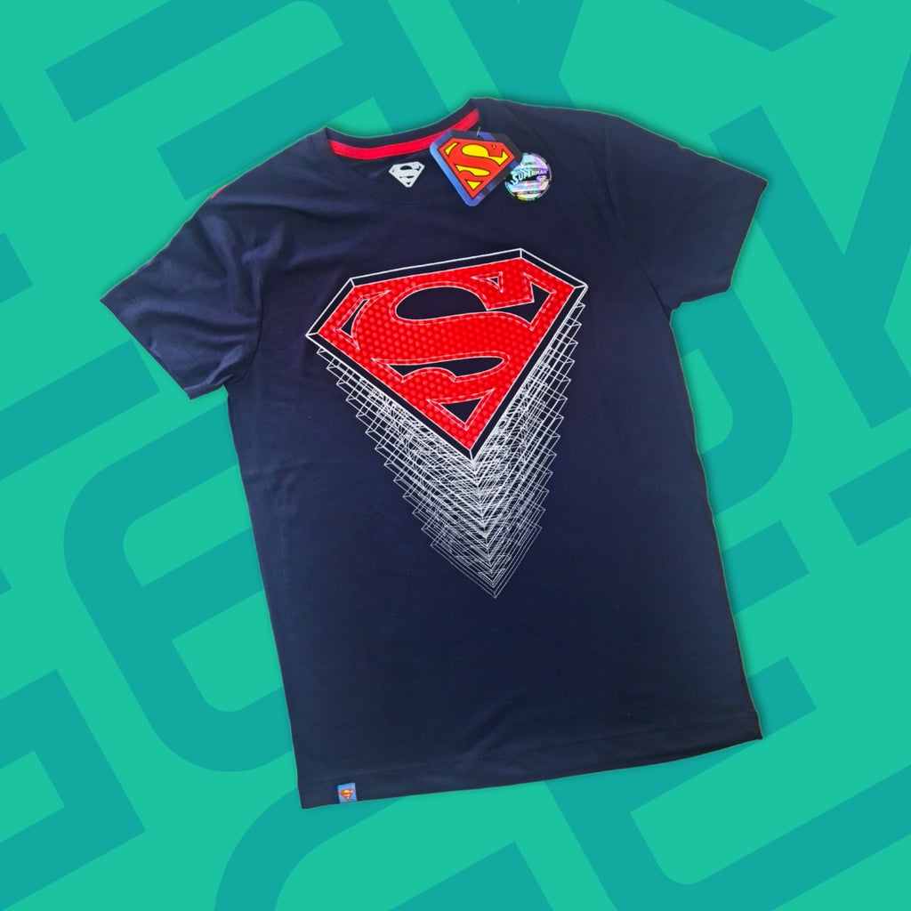 POLO SUPERMAN AZUL LOGO ROJO