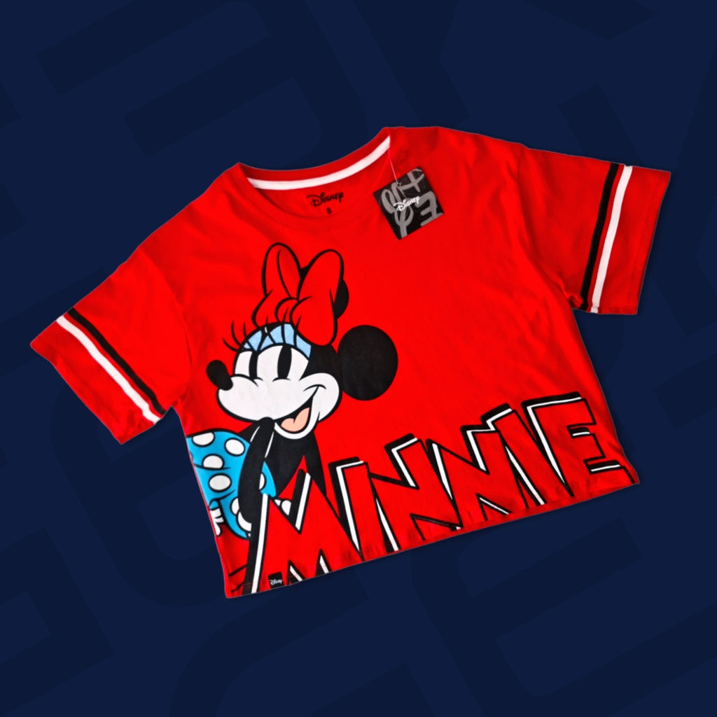 POLO MUJER SEMICROP MINNIE ROJO